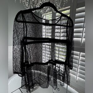 Armani Collezioni Black Lace Overlay Top